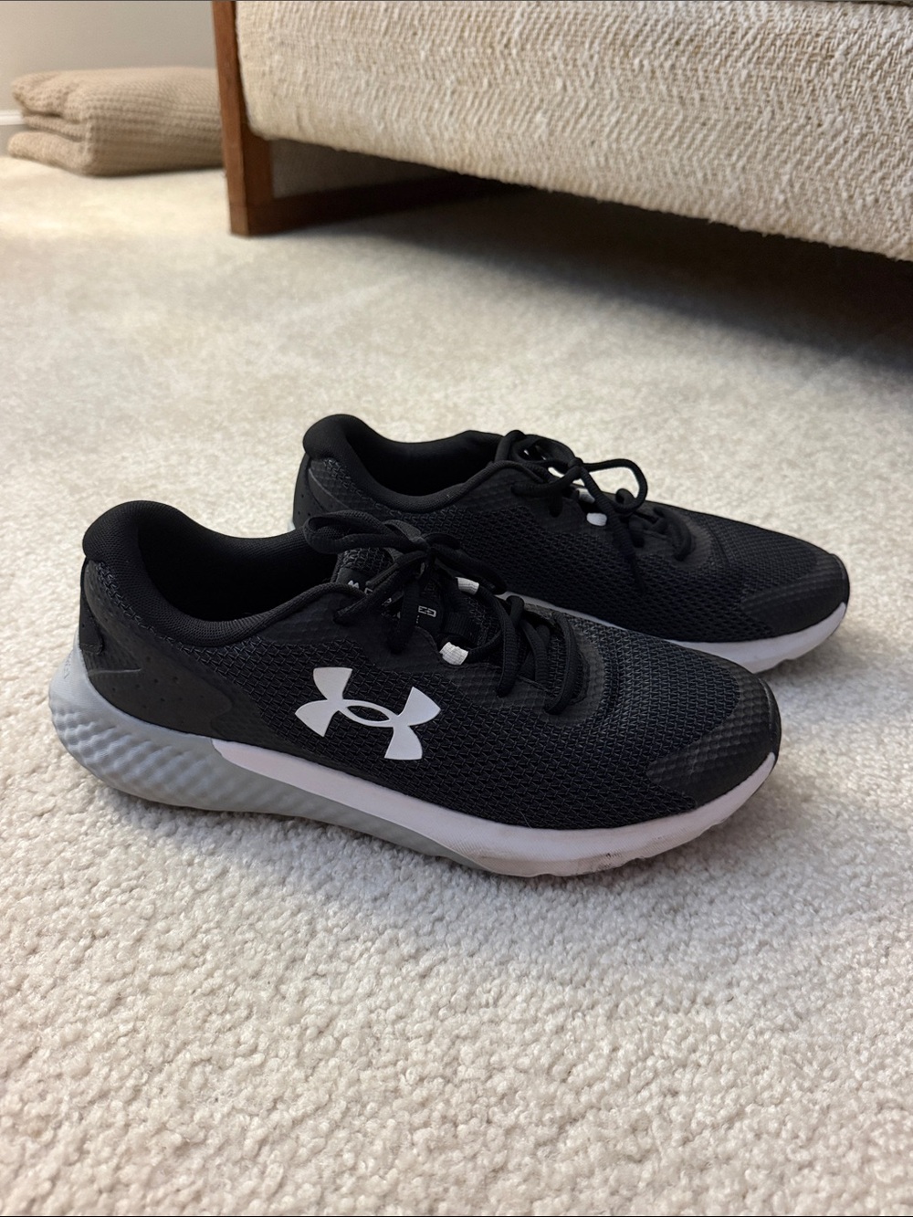 Under Armour Black and White Women's Lightweight Mesh Sneakers